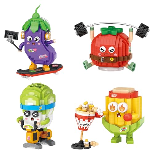 MEIEST Mini Pflanzliche Bausteine Set,Nettes Gemüse Sport Sammlung BAU Ziegelsteine Spielzeug,Home Decor von MEIEST
