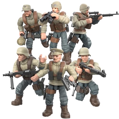 MEIEST Mini-Soldaten-Actionfiguren, Armee-Modell, Baustein-Spielzeug mit mehreren militärischen Waffen, Zubehör, Partygeschenk-Set für Kinder (Wüstenfuchs, deutsche Armee) von MEIEST