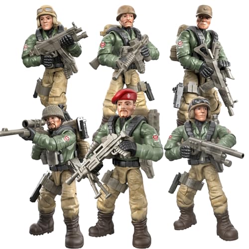MEIEST Mini-Soldaten-Militär-Actionfiguren, Armee-Modell, Baustein-Spielzeug mit mehreren militärischen Waffen, Zubehör, Partygeschenk-Set für Kinder (Wolf-Angriffsteam), 6 Stück von MEIEST