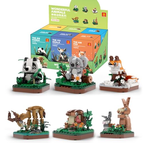 MEIEST Mini Tiere Bausteine Set, Land Tier Themed Sammlung BAU Ziegel Spielzeug, Nette Home Decors,6+ (6 in 1) von MEIEST