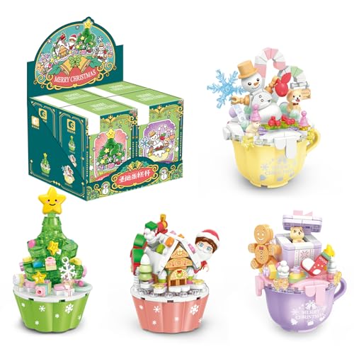 MEIEST Weihnachten Bausteine Sets,4 in 1 Festival Ziegel Spielzeug für Kinder,Nette Heimdekoration von MEIEST