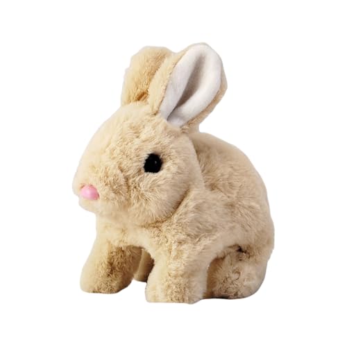 MEIION festberg RealBunny lebensechter Roboterhase Interaktives Kaninchenspielzeug für Kinder Hüpfendes Plüschkaninchen mit Geräuschen von MEIION