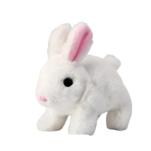 MEIION festberg RealBunny lebensechter Roboterhase Interaktives Kaninchenspielzeug für Kinder Hüpfendes Plüschkaninchen mit Geräuschen von MEIION