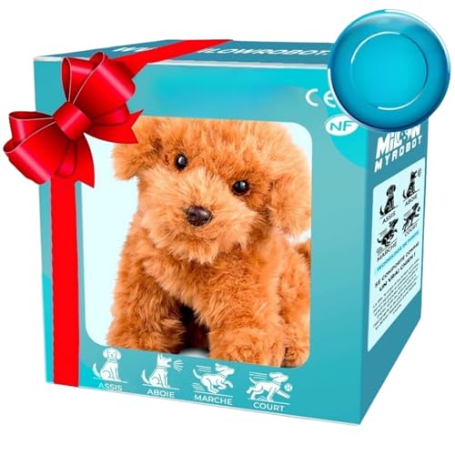 MEIION festberg RealPuppy - lebensechter Roboterwelpe Realistischer Welpen-Roboter 17 cm, schlafender Plüschwelpe als emotionale Unterstützung, wartungsarme Haustier-Alternative für Kinder von MEIION