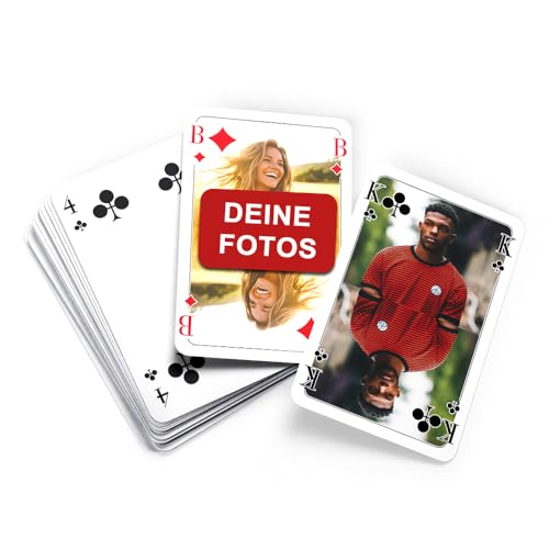 MEINSPIEL - Personalisiertes Poker-Kartendeck - Eigene Fotos auf Vorder- und Rückseiten - Exklusives Foto-Geschenk für Erwachsene - Französisches Blatt - 52 Spielkarten inkl. Etui von MEINSPIEL ECHTE SPIELE - SELBER MACHEN