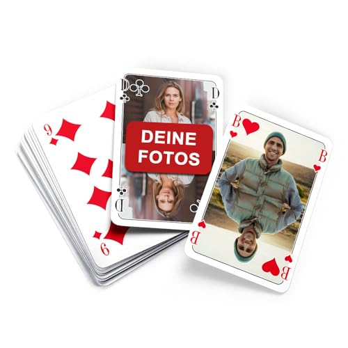 MEINSPIEL - Personalisiertes Skat Kartenspiel - Eigene Fotos auf den Karten - Individuelles Fotogeschenk für Erwachsene und Kinder - Französisches Design - Gesellschaftsspiel für die Familie von MEINSPIEL ECHTE SPIELE - SELBER MACHEN