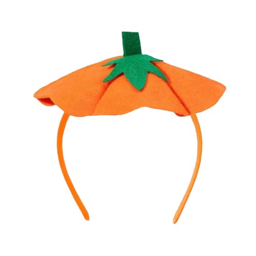 MEISH Halloween Kürbis Stirnband Grünes Blatt Hut Kürbis Haarreifen Niedlich Halloween Stirnband Lustiger Haarreifen für Cosplay Party von MEISH
