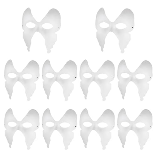MEISH Schmetterlingsmasken zum Selbermachen, weiße Papiermaske, Tierverkleidungen, Halloween-Masken für Kinder und Erwachsene, 10 Stück von MEISH