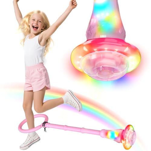 MEISHANG Swing Wheel mit Lichtrad,Swing Wheel mit Nachtleuchteffekt,Springring Fußkreisel Kinder,Kinder Blinkender Springring,Faltbarer Blinkender Sprungball,Geschenke für Mädchen 3+ Jahre (Rosa/A) MEISHANG Swing Wheel mit Lichtrad,Swing Wheel mit Nachtleuchteffekt,Springring Fußkreisel Kinder,Kinder Blinkender Springring,Faltbarer Blinkender Sprungball,Geschenke für Mädchen 3+ Jahre (Rosa/A) von MEISHANG