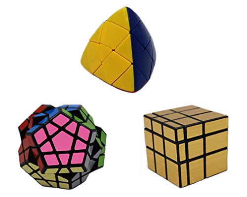MEISHINE® 3 Pack Zauberwürfel Set Golden Mirror Cube,Megaminx,Mastermorphix Magic Cube Speed Cube von MEISHINE