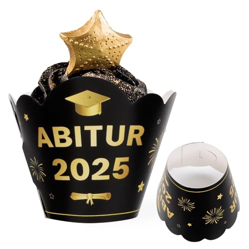 MEJOSER 24 Stück Cupcake Topper Wrappers Abitur 2025 Abi Tortendeko Muffin Torten Kuchen Deko Muffinförmchen für Abschluss Prüfung bestanden MEJOSER 24 Stück Cupcake Topper Wrappers Abitur 2025 Abi Tortendeko Muffin Torten Kuchen Deko Muffinförmchen für Abschluss Prüfung bestanden von MEJOSER