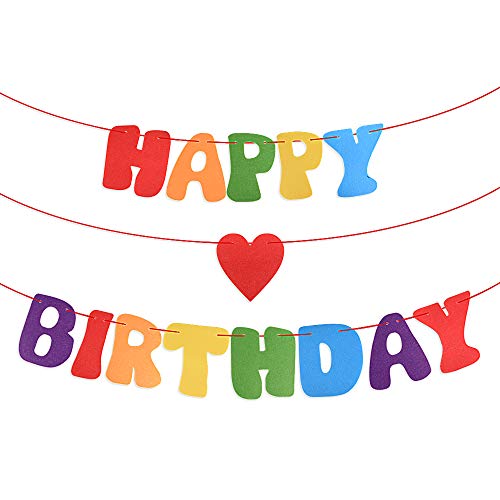 MEJOSER Bunt Geburtstag Girlande Filz Happy Birthday Girlande Banner Wimpelkette Bunte Wimpel für Kinder Geburtstag Party Dekoration Schriftzug MEJOSER Bunt Geburtstag Girlande Filz Happy Birthday Girlande Banner Wimpelkette Bunte Wimpel für Kinder Geburtstag Party Dekoration Schriftzug von MEJOSER