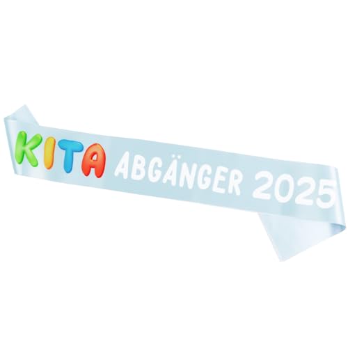 MEJOSER Kita Abgänger 2025 Schärpe Abgängerin Abschied Kita Geschenk Kinder Mädchen Junge Abschiedsgeschenk Kindergarten Accessoires (Blau) von MEJOSER