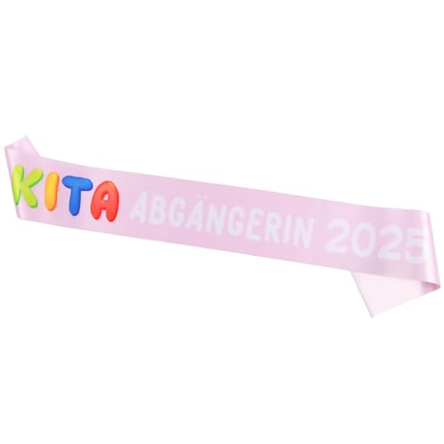MEJOSER Kita Abgänger 2025 Schärpe Abgängerin Abschied Kita Geschenk Kinder Mädchen Junge Abschiedsgeschenk Kindergarten Accessoires (Rosa) von MEJOSER