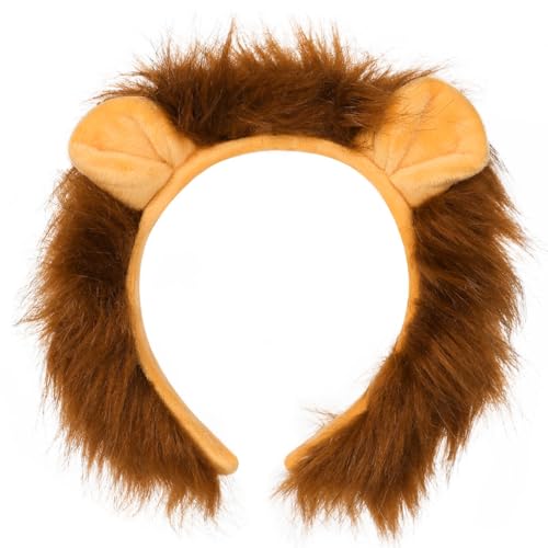 MEJOSER Löwe Haarreif mit Ohren Löweohren Haarreif Karneval Fasching Stirnband Löwenkostüm Kostüm Accessoires Löwen Tierohren Tier Haarreif Haarspange für Halloween Cosplay MEJOSER Löwe Haarreif mit Ohren Löweohren Haarreif Karneval Fasching Stirnband Löwenkostüm Kostüm Accessoires Löwen Tierohren Tier Haarreif Haarspange für Halloween Cosplay von MEJOSER