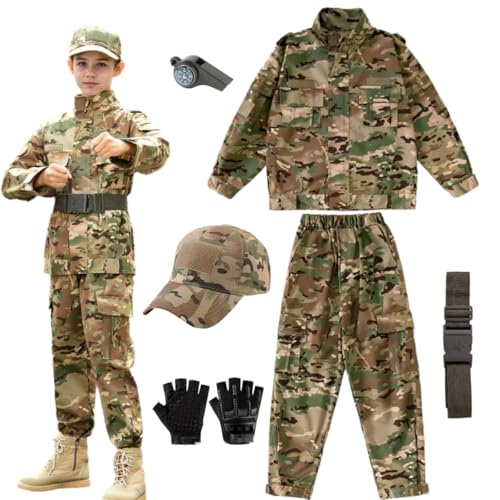 MELFZDM Kinder taktische Ausrüstung Anzug Junge Soldat Rolle Tarnuniform (CP-Tarnung, 120Größe) von MELFZDM