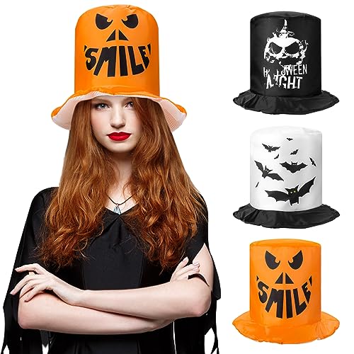 MELLIEX 1 Stück Zylinder Hut Halloween, Orange Unisex Zylinderhut Halloween Karneval Kostüm Hüte für Erwachsene Kinder von MELLIEX