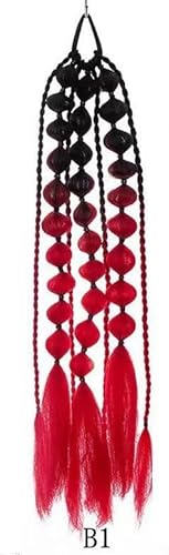 Hair extension, Bangs Hair Clip Synthetic Fishtail Plaited Braided Bangs 2 Pieces Natural False Hair Bang Front Braids Fringe Clip in Hair Extensions hairpieces for Women Hairpieces(Red) von MELY