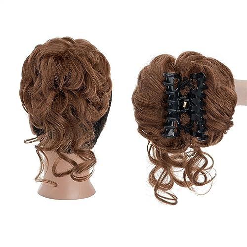 Hair extension, Bun Hair Piece Synthetic Hair Bun Claw Chignon for Women, Messy Curly Hair Bun Pieces Clip in Ponytail Hair Extensions Fluffy Natural(Natural) von MELY