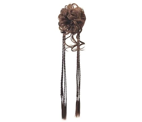 Hair extension, Bun Hair Piece Synthetic Hair Bun Extensions Messy Fluffy Straight Hair Elastic Band Chignon Scrunchy Wrap Updo False Hair Pieces for Women Bun Extension(Brown) von MELY