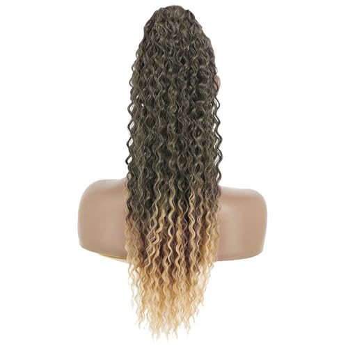 Hair extension, Ponytail Hair Extension Long Wave Curly Drawstring Ponytail 22" Synthetic Clip In Ponytail Extensions(Green) von MELY