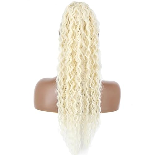 Hair extension, Ponytail Hair Extension Long Wave Curly Drawstring Ponytail 22" Synthetic Clip In Ponytail Extensions(White) von MELY