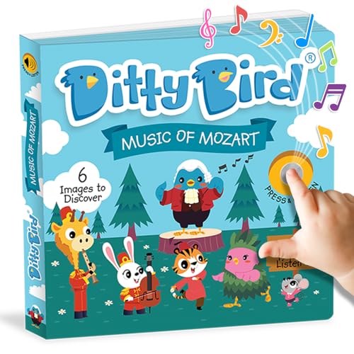 Ditty Bird Musikbücher für Kleinkinder | Spaß mit klassischer Musik und Kinderliedern | Mozart Musikbuch | Interaktive Bücher für Kleinkinder von 1 bis 3 Jahren | Robuste Baby-Klangbücher von DITTY BIRD