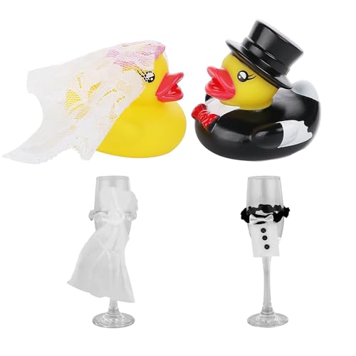 MEMOFYND 1 Paar Hochzeits-Gummientchen, 2 Stück Tassen-Sets, Hochzeitsdekoration Enten, Paar Hochzeits-Gummientchen, Hochzeitsgeschenke, Ambiente Dekoration dekorative Ornamente, Badespielzeug MEMOFYND 1 Paar Hochzeits-Gummientchen, 2 Stück Tassen-Sets, Hochzeitsdekoration Enten, Paar Hochzeits-Gummientchen, Hochzeitsgeschenke, Ambiente Dekoration dekorative Ornamente, Badespielzeug von MEMOFYND
