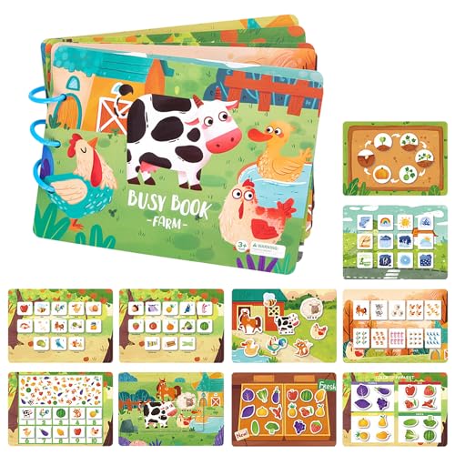 MEMOFYND 1 Stück Stillbuch, Buch Mit Bauernhoftieren, Beschäftigungsbücher Für Kinder, Pädagogisches Sinnesspielzeug, Wiederverwendbares Stickerbuch, Lernen Für Jungen Und Mädchen MEMOFYND 1 Stück Stillbuch, Buch Mit Bauernhoftieren, Beschäftigungsbücher Für Kinder, Pädagogisches Sinnesspielzeug, Wiederverwendbares Stickerbuch, Lernen Für Jungen Und Mädchen von MEMOFYND