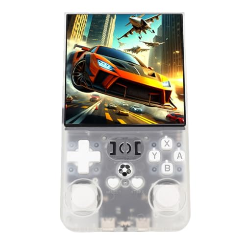 MENDUNER NEU R36MAX Retro -Handheld -Spielekonsole, 4,0 -Zoll -IPS -Bildschirm Retro Gaming -Konsole, 4000mah Wieder Aufladbare Tragbare Taschenbuchhalte Dual Joysticks für Erwachsene (klar #12) von MENDUNER