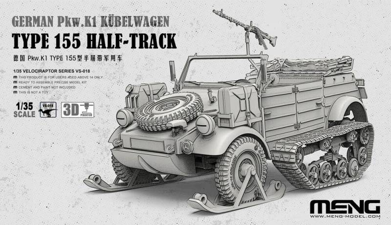 German Pkw.K1 Kübelwagen Type 155 Half-Track von MENG Models