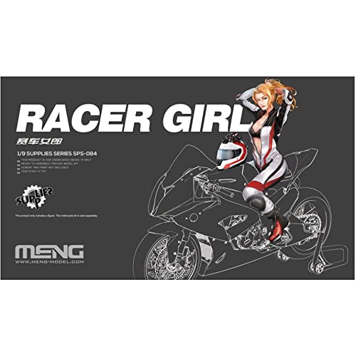 Meng SPS-084 Model 1:9-Biker Girl (Harz) Modellbausatz, Mehrfarbig von MENG