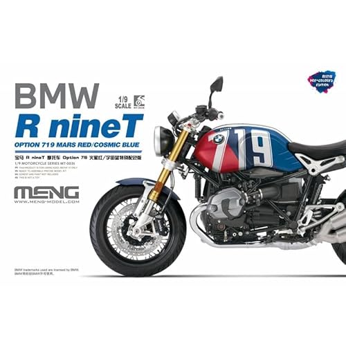 Meng 913280 1/9 BMW R Nine T, Option 719 Mars, Rot/Kosmos-blau, coloriert, Mehrfarbig von MENG