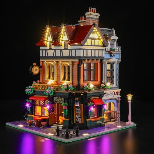 MENZAVA Licht-Set Kompatibel Mit Lego 10350 Eckhaus im Tudorstil Icons - Led-Beleuchtungsset Für Bausteinen Modell - Modell Set Nicht Enthalten von MENZAVA