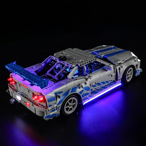 MENZAVA Licht-Set Kompatibel Mit Lego 2 Fast 2 Furious Nissan Skyline GT-R (R34) Flitzer Technic 42210 - LED-Beleuchtungsset Für Bausteinen Modell - Modell Set Nicht Enthalten von MENZAVA