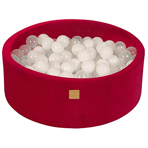 MEOWBABY Bällebad 90x30cm Samt - Bällebad Baby ab 1 Jahr - Bällebad Kinder Weichschaum Ballgruben mit 200 Bälle, Magenta MEOWBABY Bällebad 90x30cm Samt - Bällebad Baby ab 1 Jahr - Bällebad Kinder Weichschaum Ballgruben mit 200 Bälle, Magenta von MEOWBABY