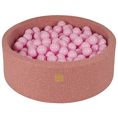 MEOWBABY Bällebad Baby - Rund 90x30cm Ballgruben für Kinder mit 200 Bälle, Boucle, Rosa: Alles Pastellrosa von MEOWBABY