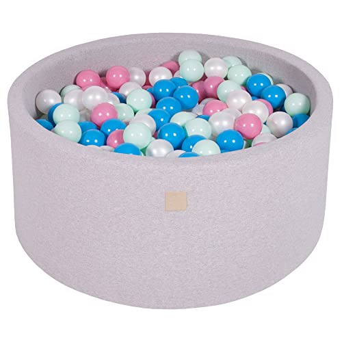 MEOWBABY Bällebad Baby - Rund 90x40cm Ball Pit für Kinder ab 1 Jahr mit 300 Bälle - Weiches & Sicheres Bällepool, Cotton, Hellgrau MEOWBABY Bällebad Baby - Rund 90x40cm Ball Pit für Kinder ab 1 Jahr mit 300 Bälle - Weiches & Sicheres Bällepool, Cotton, Hellgrau von MEOWBABY