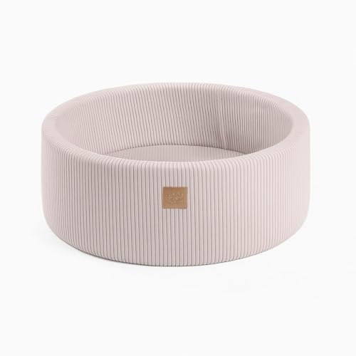 MEOWBABY Bällebad Baby ab 1 Jahr - Bällebad Kinder ohne Bällen, Schaumstoff Ballgrube mit Bällen für Babys und Kinder, Cord, Ecru von MEOWBABY