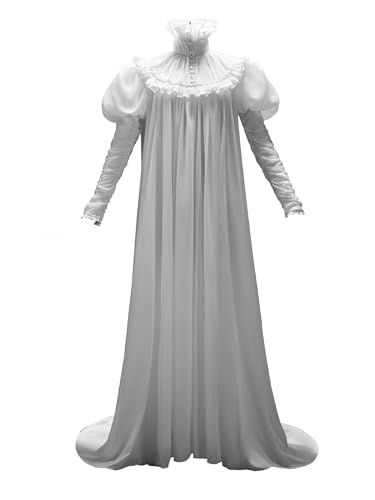 MEOWCOS Damen Gothic Halloween Kleid Mittelalter Renaissance Kostüm Vintage Court Stil Gigot Ärmel Langes Kleid von MEOWCOS.COM