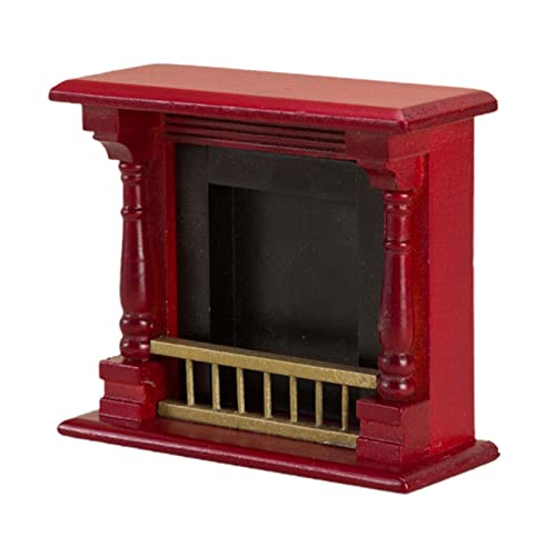 MERIGLARE 1:12 Puppenhaus Kamin, Miniatur-Modell Kamin aus Holz, Klassisch, Rot, Heim/Wohnzimmer, MINIATURE_TOY_FURNISHING MERIGLARE 1:12 Puppenhaus Kamin, Miniatur-Modell Kamin aus Holz, Klassisch, Rot, Heim/Wohnzimmer, MINIATURE_TOY_FURNISHING von Generic