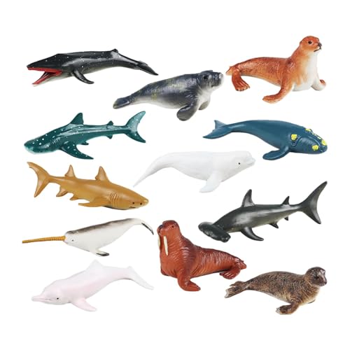 12x Meerestierfiguren, Spielzeug, Valentinstagsgeschenke für Kinder, Dekoration für den Urlaub von MERIGLARE