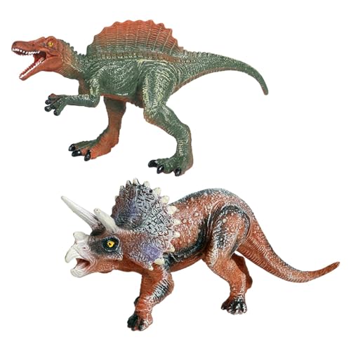 2 X Realistische Dinosaurier Figuren, Kleine Dinosaurier Figuren, Kreaturen, Tierfiguren, Tierfiguren für Sammlerdekoration, Stil B von MERIGLARE