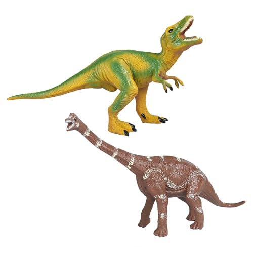 2 X Realistische Dinosaurier Figuren, Kleine Dinosaurier Figuren, Kreaturen, Tierfiguren, Tierfiguren für Sammlerdekoration, Stil D von MERIGLARE