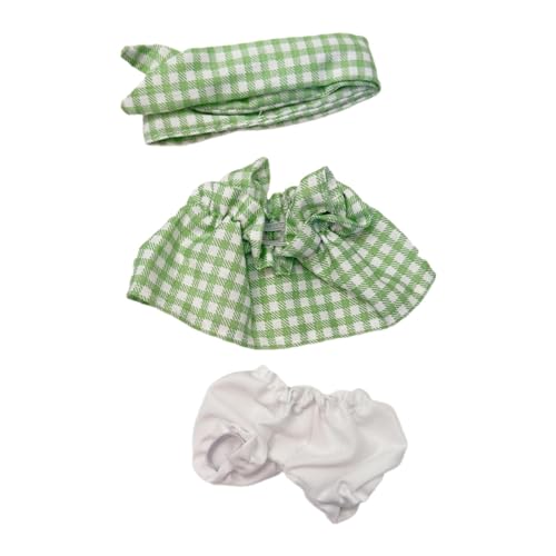 3 Stück Mini-Puppenkleidung, Puppenkleidungskostüme, Haarband zum Anziehen, Puppenkleider-Outfits für Anhängerpuppen, Kindermädchen, Grün von MERIGLARE