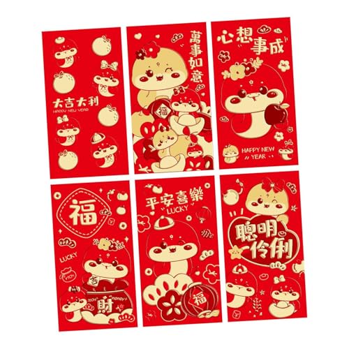 6 Rote Umschläge für Das Chinesische Neujahr 2025, Geschenktüten für Das Schlangenjahr, Hong Bao Dekoration für Feiern, Style D 6 Rote Umschläge für Das Chinesische Neujahr 2025, Geschenktüten für Das Schlangenjahr, Hong Bao Dekoration für Feiern, Style D von MERIGLARE