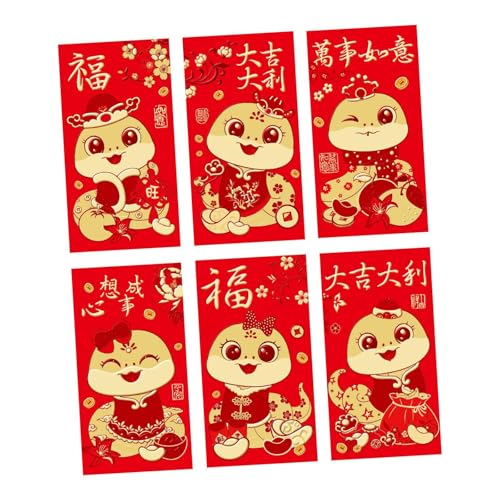 6 Rote Umschläge für Das Chinesische Neujahr 2025, Geschenktüten für Das Schlangenjahr, Hong Bao Dekoration für Feiern, Style H 6 Rote Umschläge für Das Chinesische Neujahr 2025, Geschenktüten für Das Schlangenjahr, Hong Bao Dekoration für Feiern, Style H von MERIGLARE