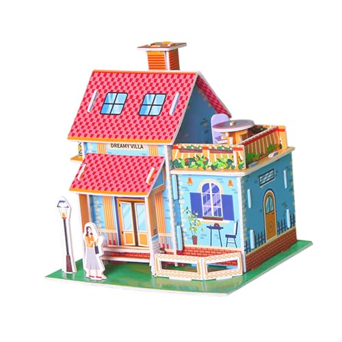 DIY 3D Puzzle Happy House Castle Gebäude Modell Bauspielzeug für Dekoration Home Decor Jungen Mädchen, D von MERIGLARE