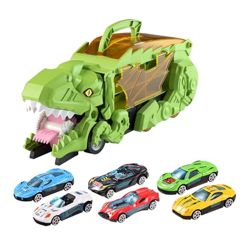 Dinosaurier Schluckfahrzeug, Transform Carrier Truck Dinosaurier Spielzeug, Dinosaurier Schwalben Transportauto Spielzeug für Vorschulgeschenke, von MERIGLARE