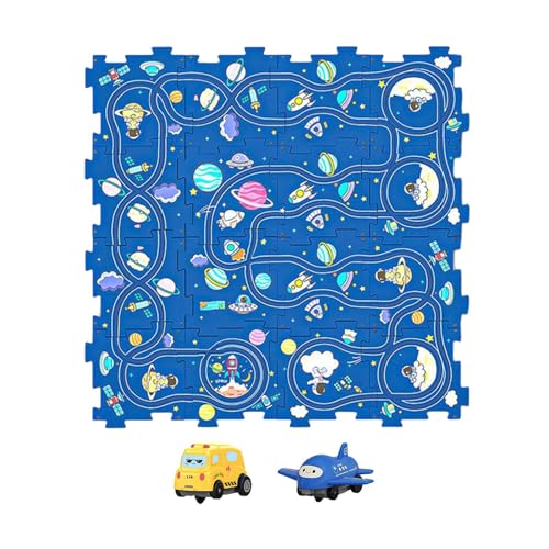 Generic Puzzles Track Play Set Track Puzzle Boards Hand Auge Koordination Track Building Blocks Track Toy Vehicle für Jungen Kinder Kid, Weltraummodell 16-teilig von MERIGLARE